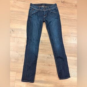 Hudson Women's Dark Indigo Skinny Jeans w/stretch- size 25- made in USA